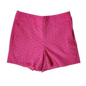 J.Crew Women's Eyelet Shorts Size 2 Pink Fair Trade Cotton